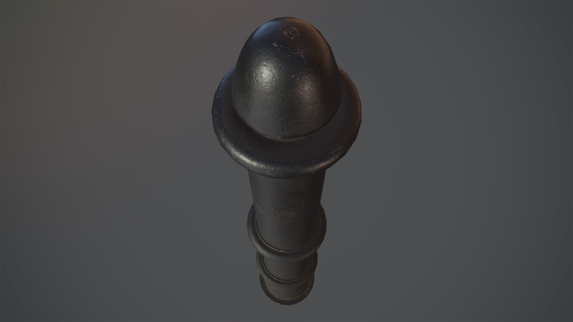 Barrier Bollard pack 5 Black v2 Low-poly 3D model_8