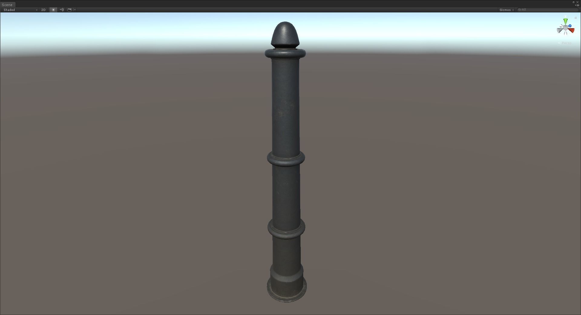 Barrier Bollard pack 5 Black v2 Low-poly 3D model_20