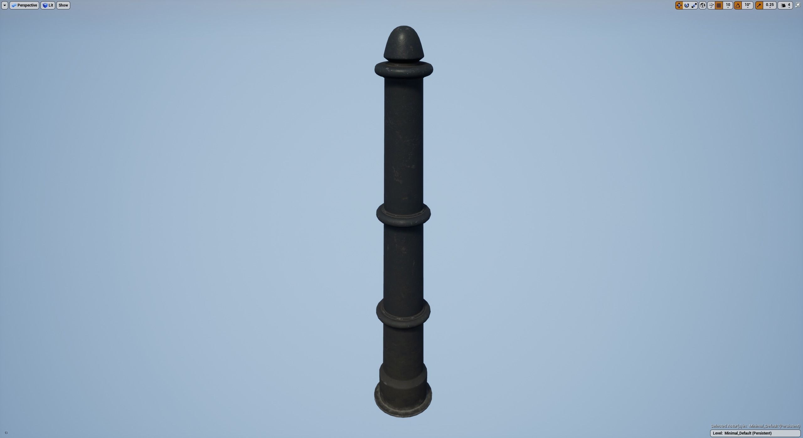 Barrier Bollard pack 5 Black v2 Low-poly 3D model_21