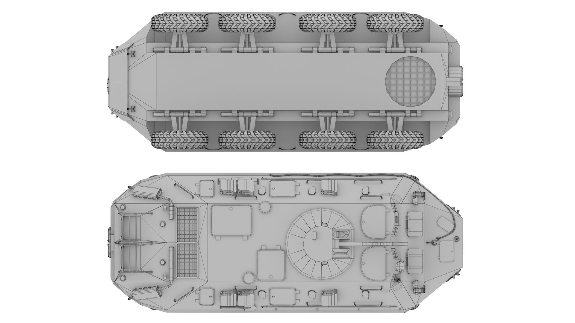 BTR-60 high-poly armored vehicle on grassy field 3D model_8
