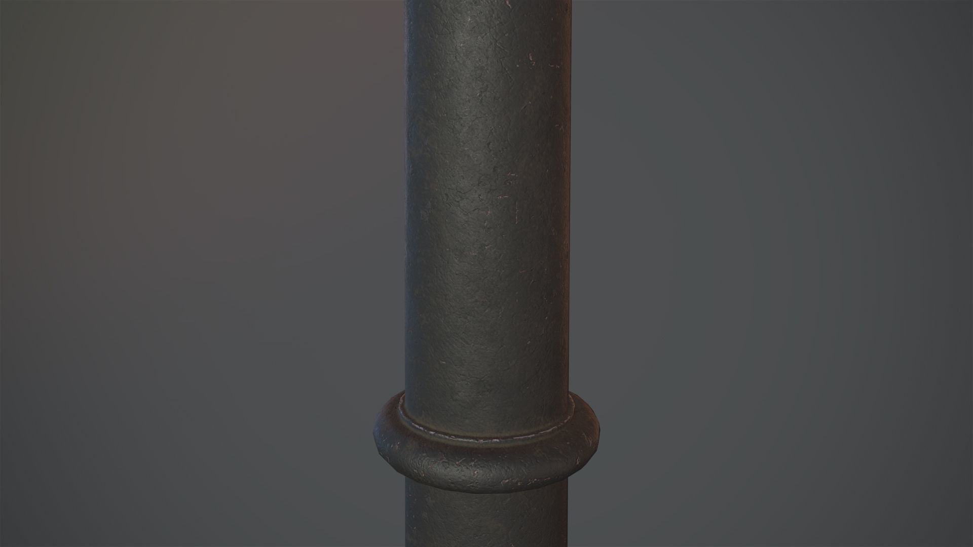 Barrier Bollard pack 5 Black v3 Low-poly 3D model_7