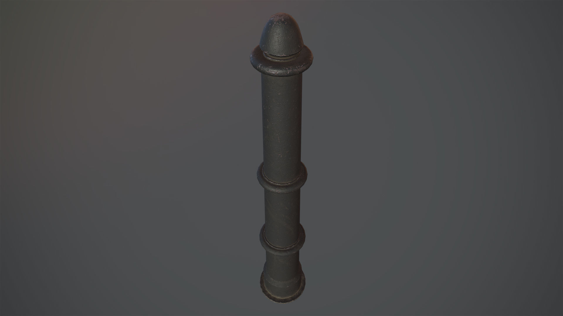 Barrier Bollard pack 5 Black v3 Low-poly 3D model_2