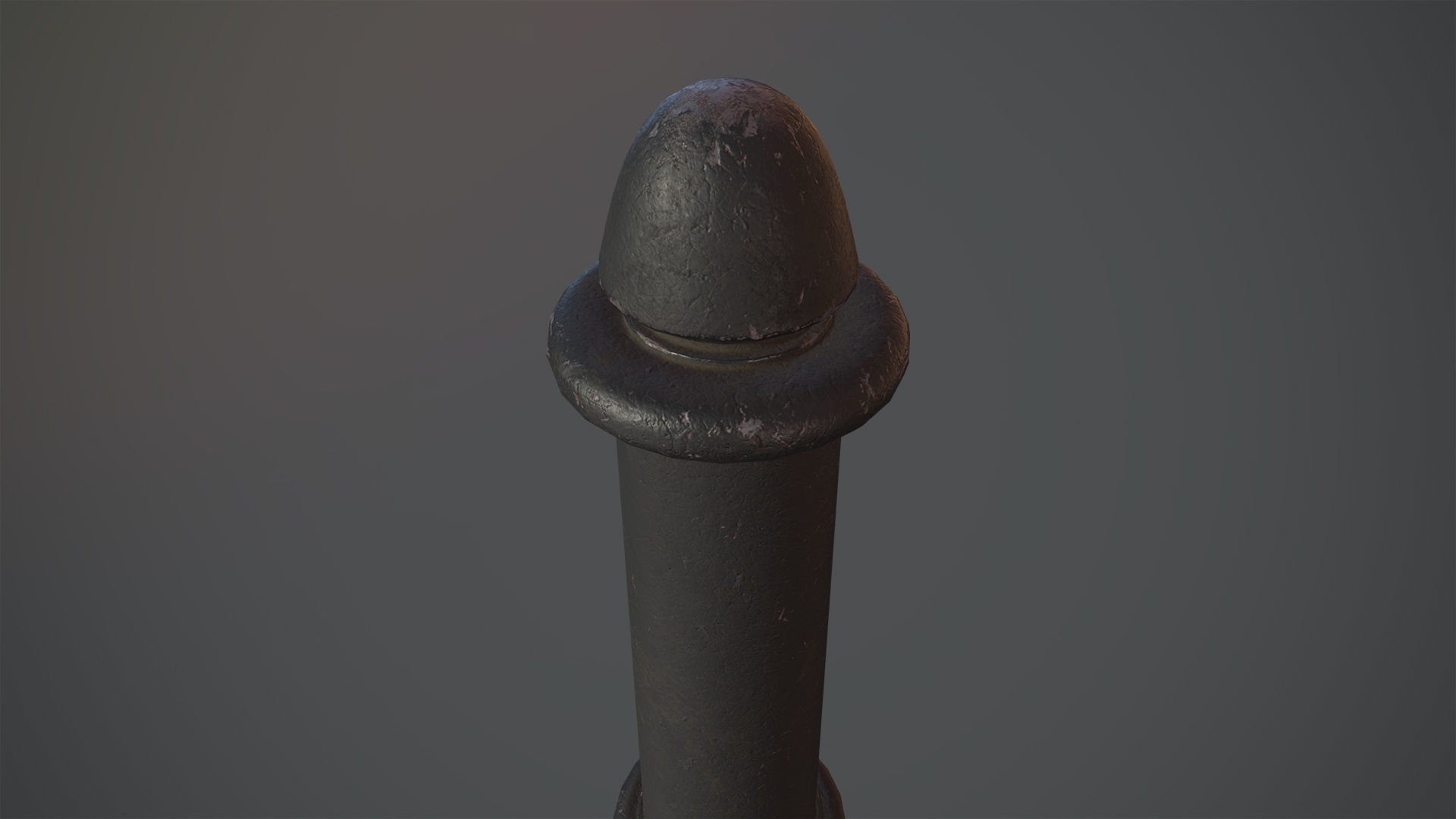 Barrier Bollard pack 5 Black v3 Low-poly 3D model_5