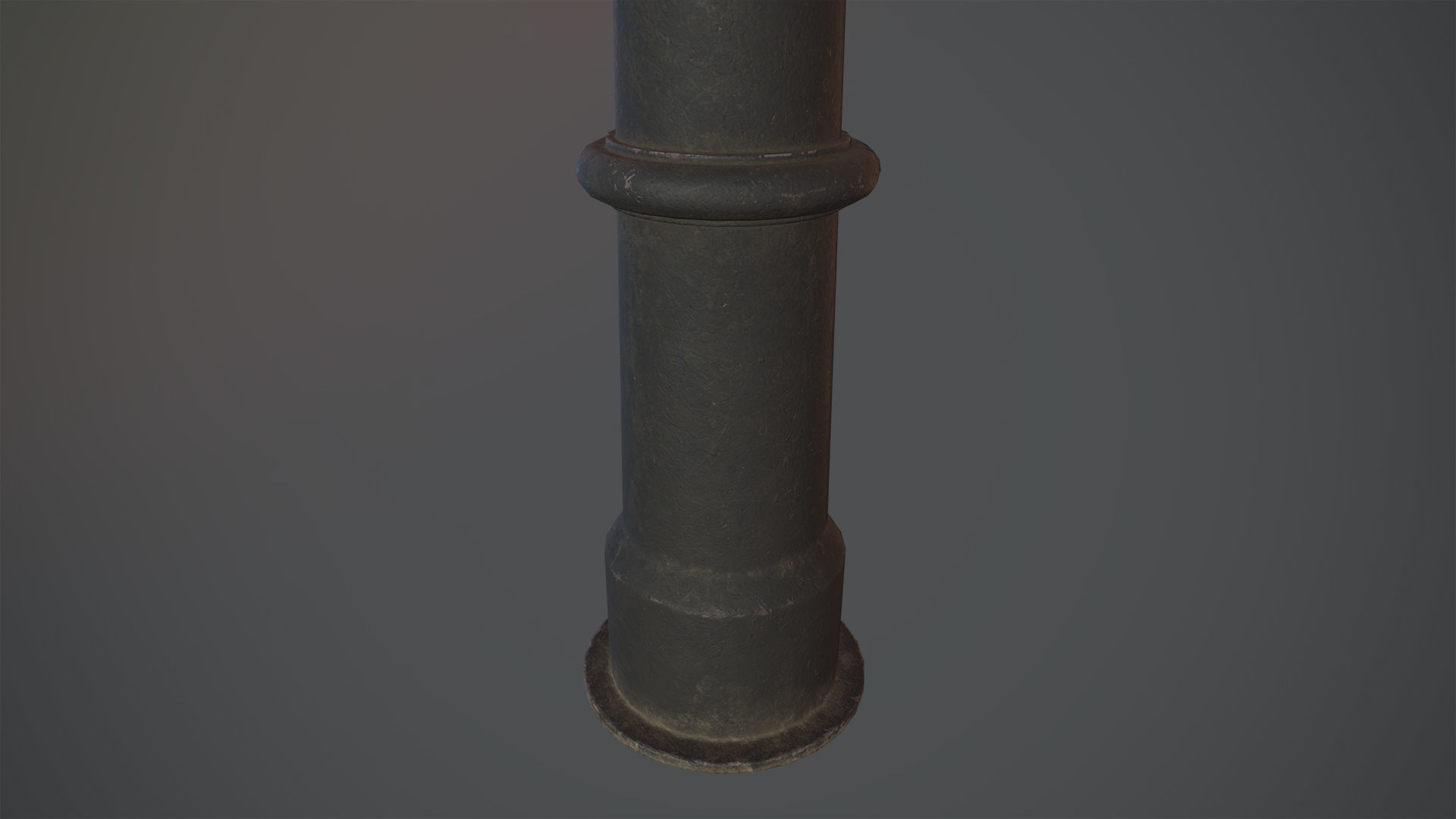 Barrier Bollard pack 5 Black v3 Low-poly 3D model_6