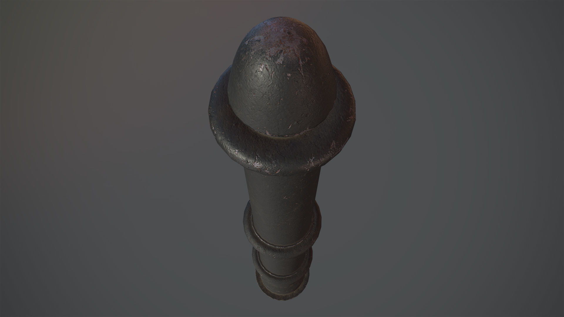 Barrier Bollard pack 5 Black v3 Low-poly 3D model_9