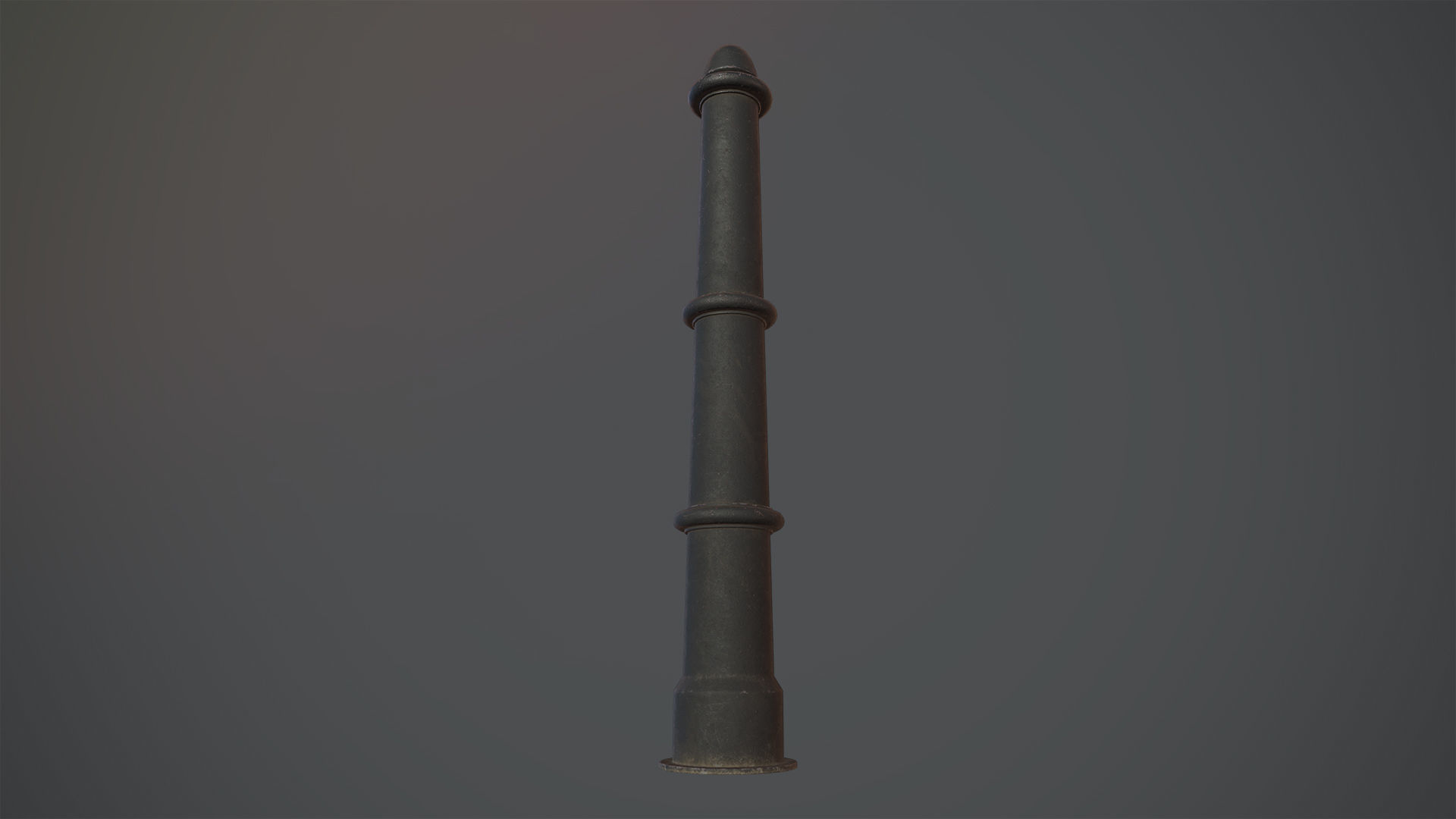 Barrier Bollard pack 5 Black v3 Low-poly 3D model_4