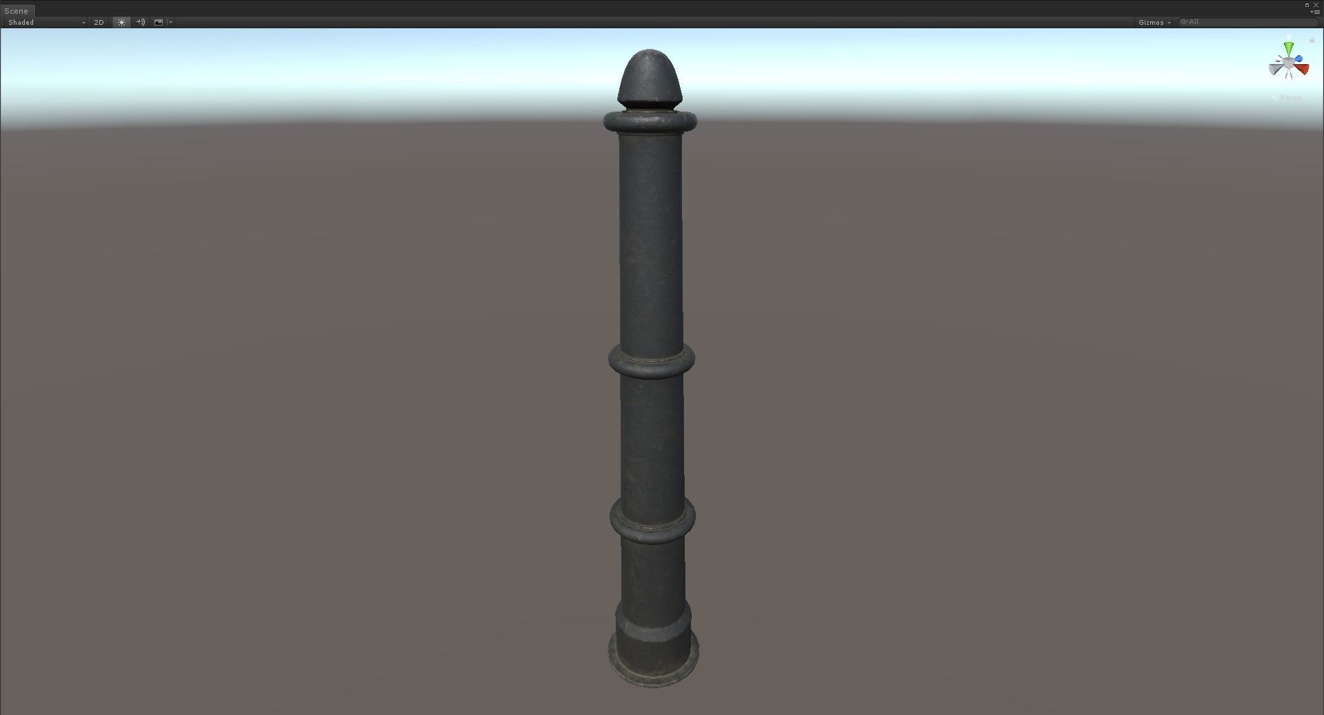 Barrier Bollard pack 5 Black v3 Low-poly 3D model_20