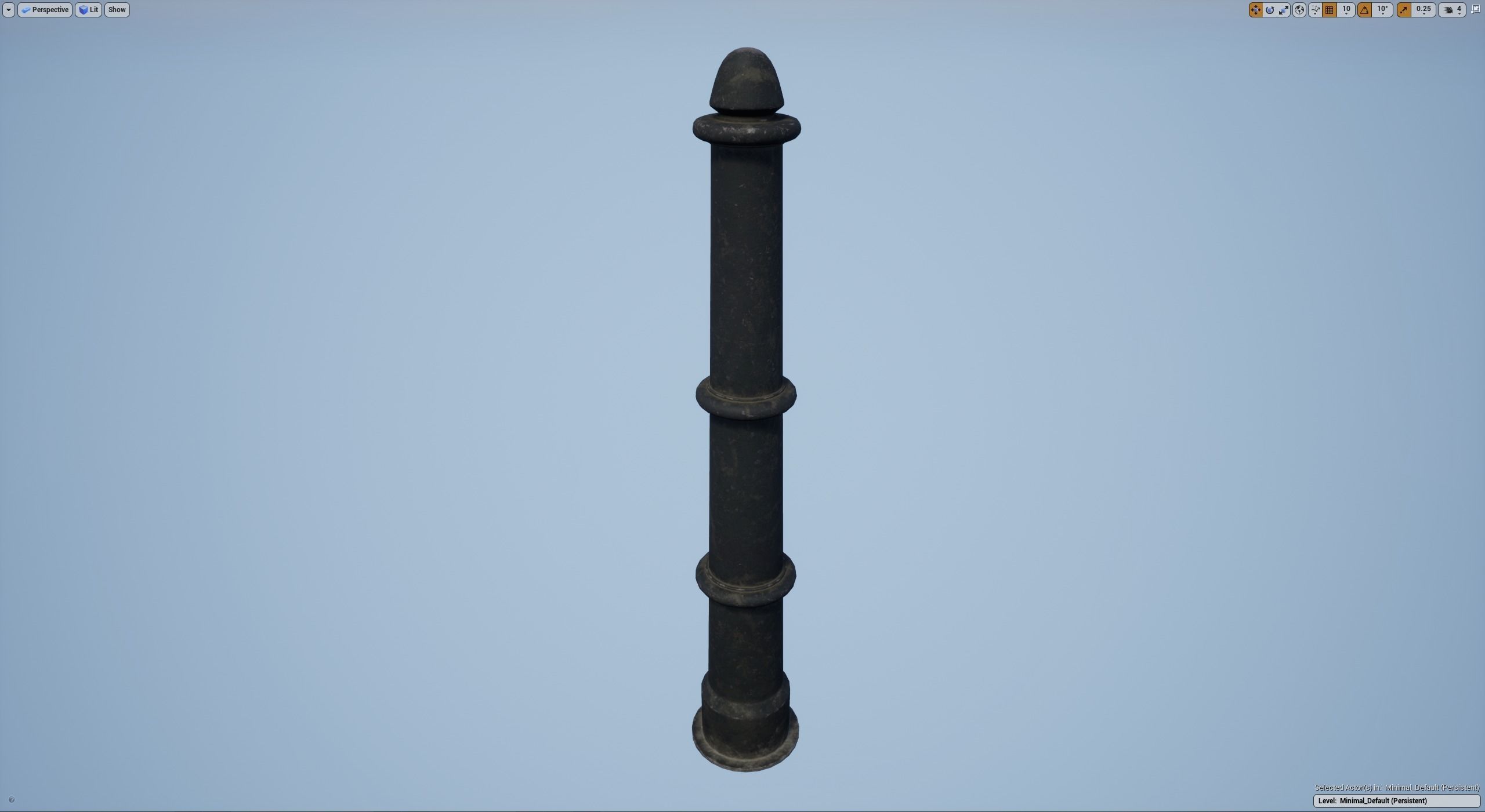 Barrier Bollard pack 5 Black v3 Low-poly 3D model_21