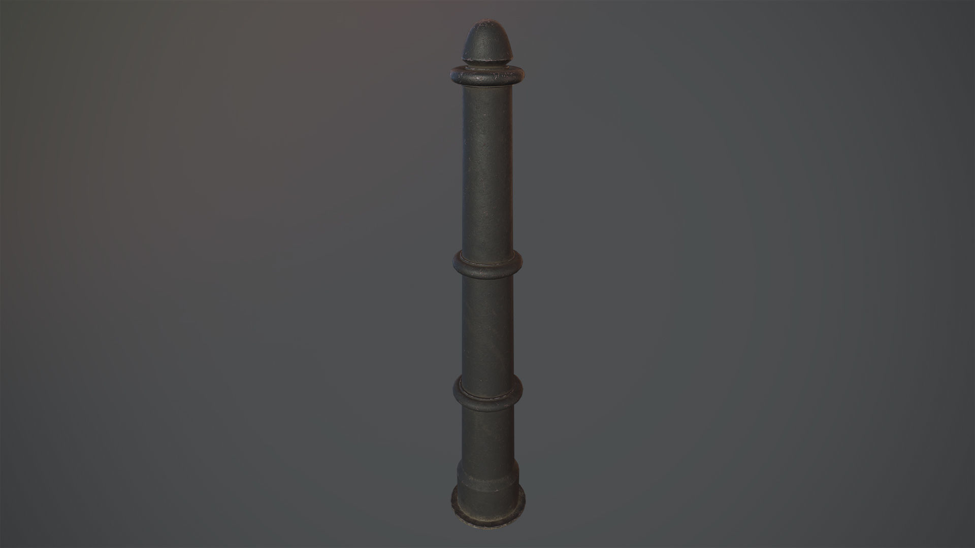 Barrier Bollard pack 5 Black v3 Low-poly 3D model_1