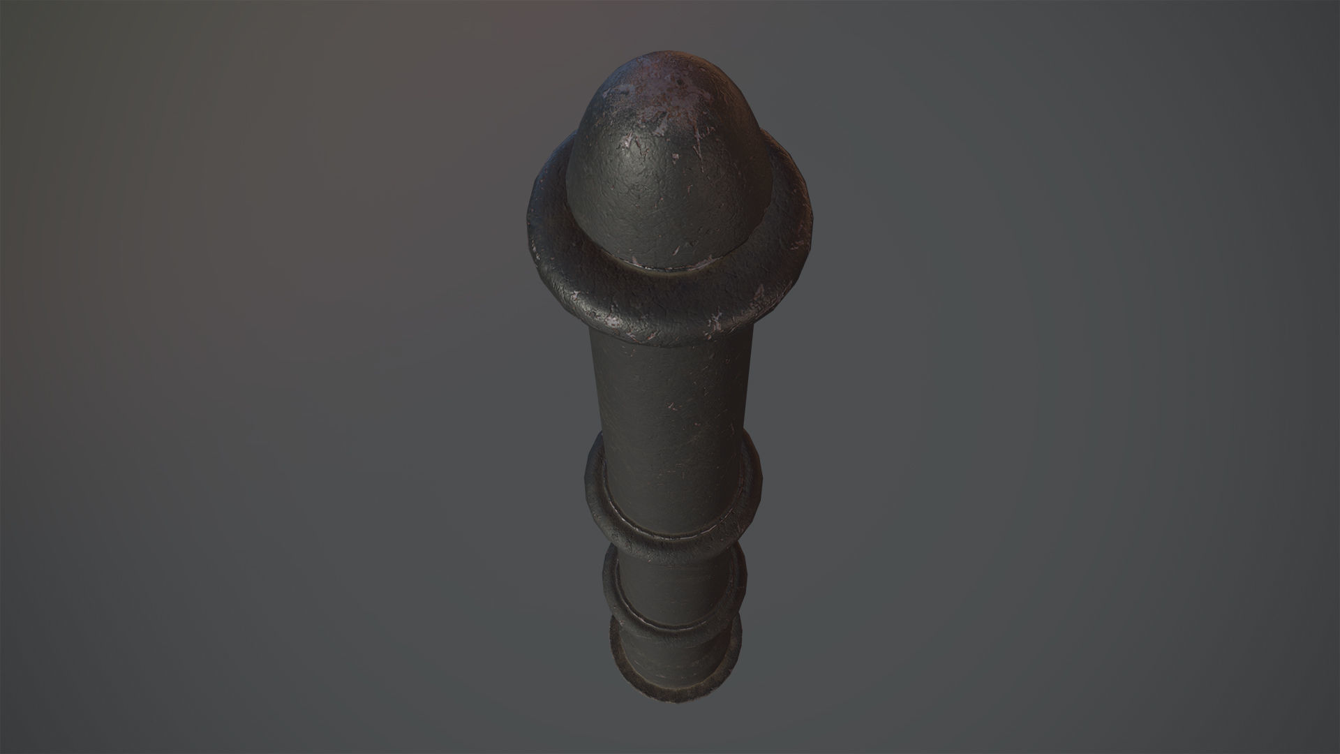 Barrier Bollard pack 5 Black v3 Low-poly 3D model_3