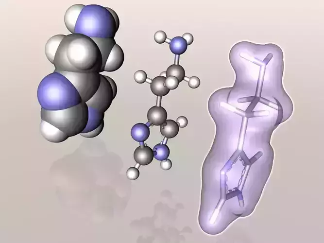 Histamine molecule 3D model