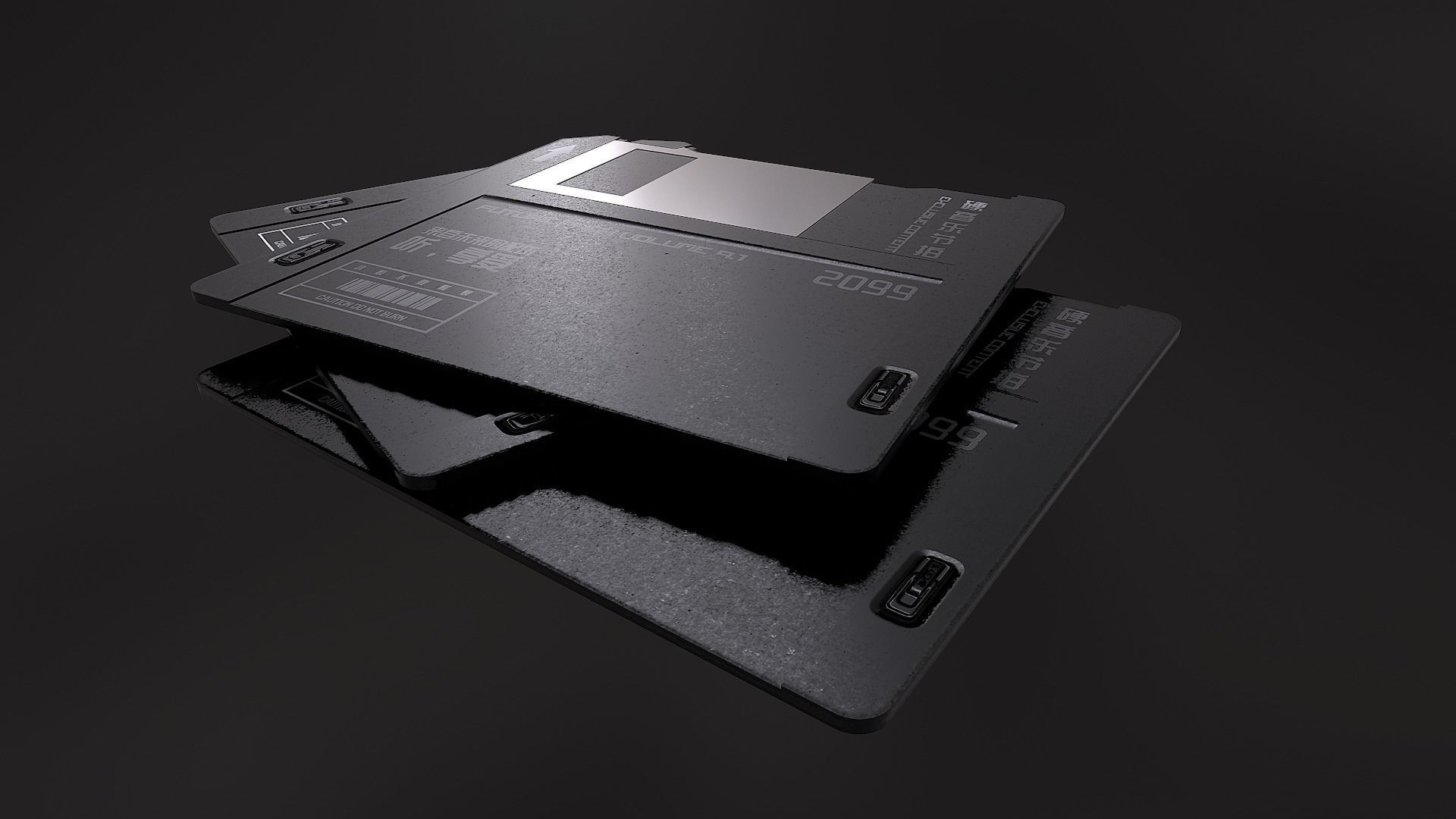 Floppy Disk Low-poly 3D model_4