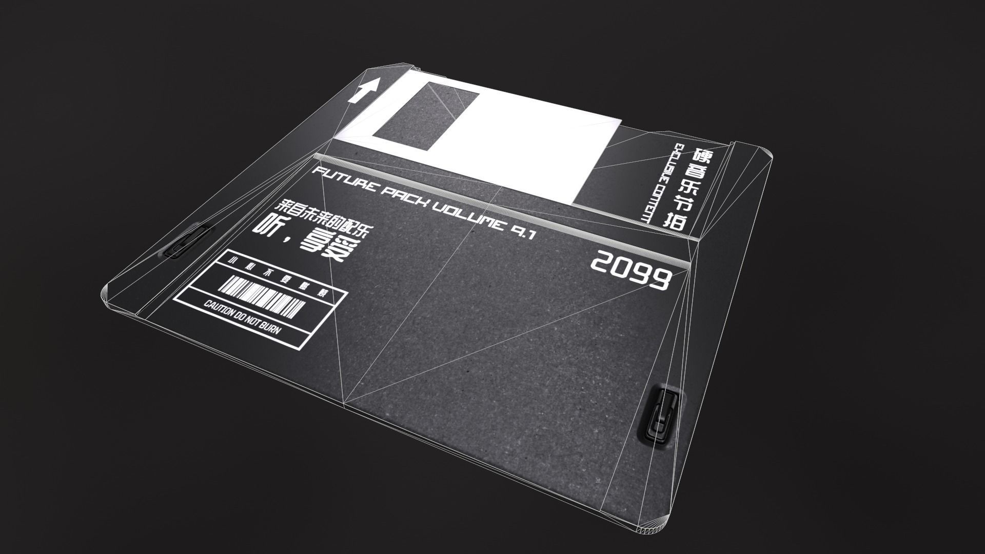Floppy Disk Low-poly 3D model_3