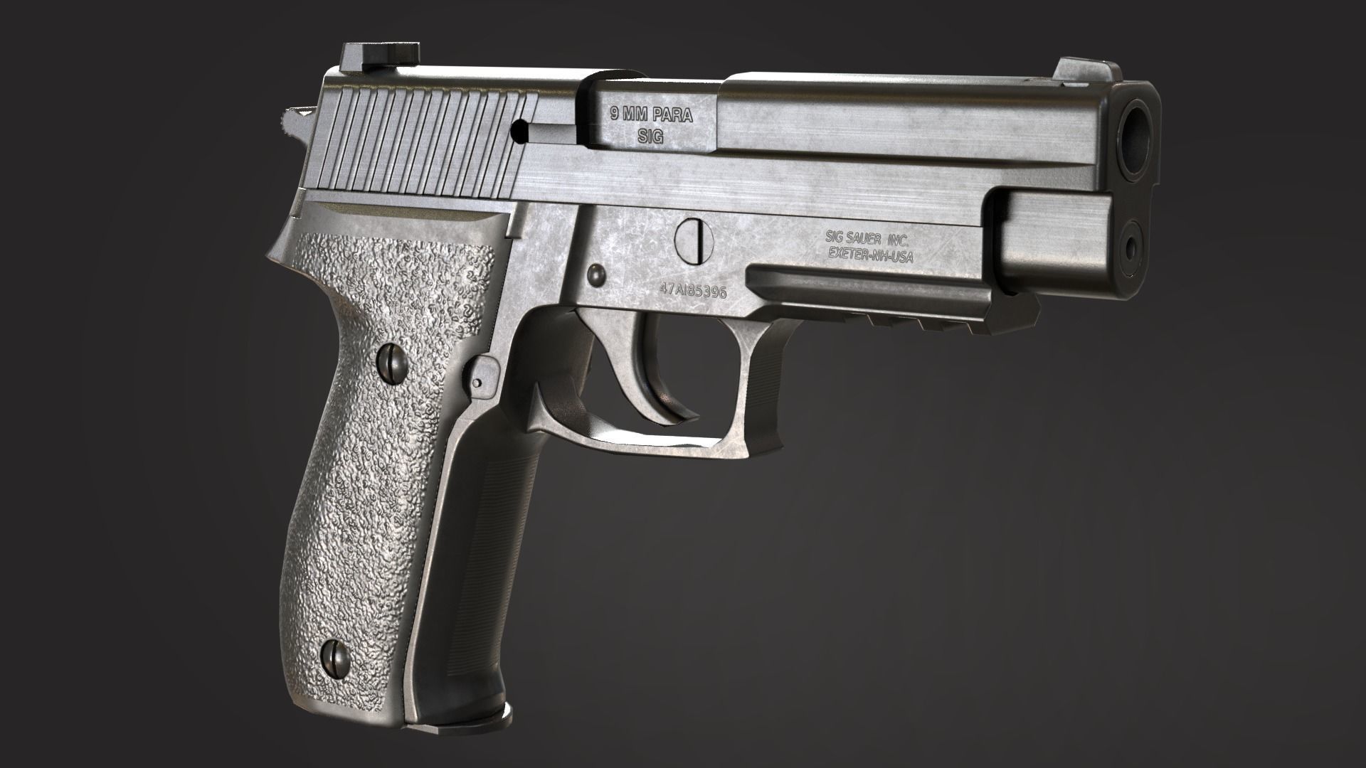 Sig Sauer P226 Low-poly 3D model_2