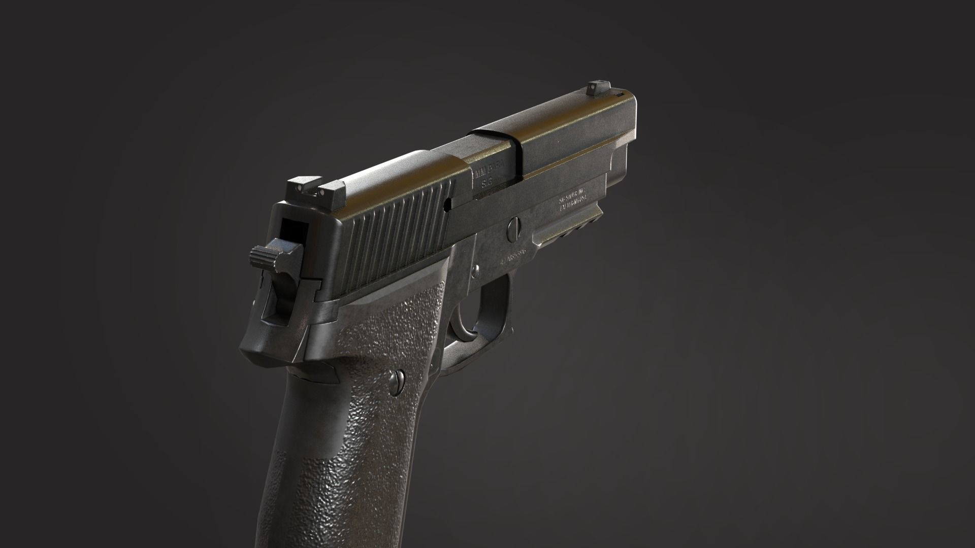 Sig Sauer P226 Low-poly 3D model_5