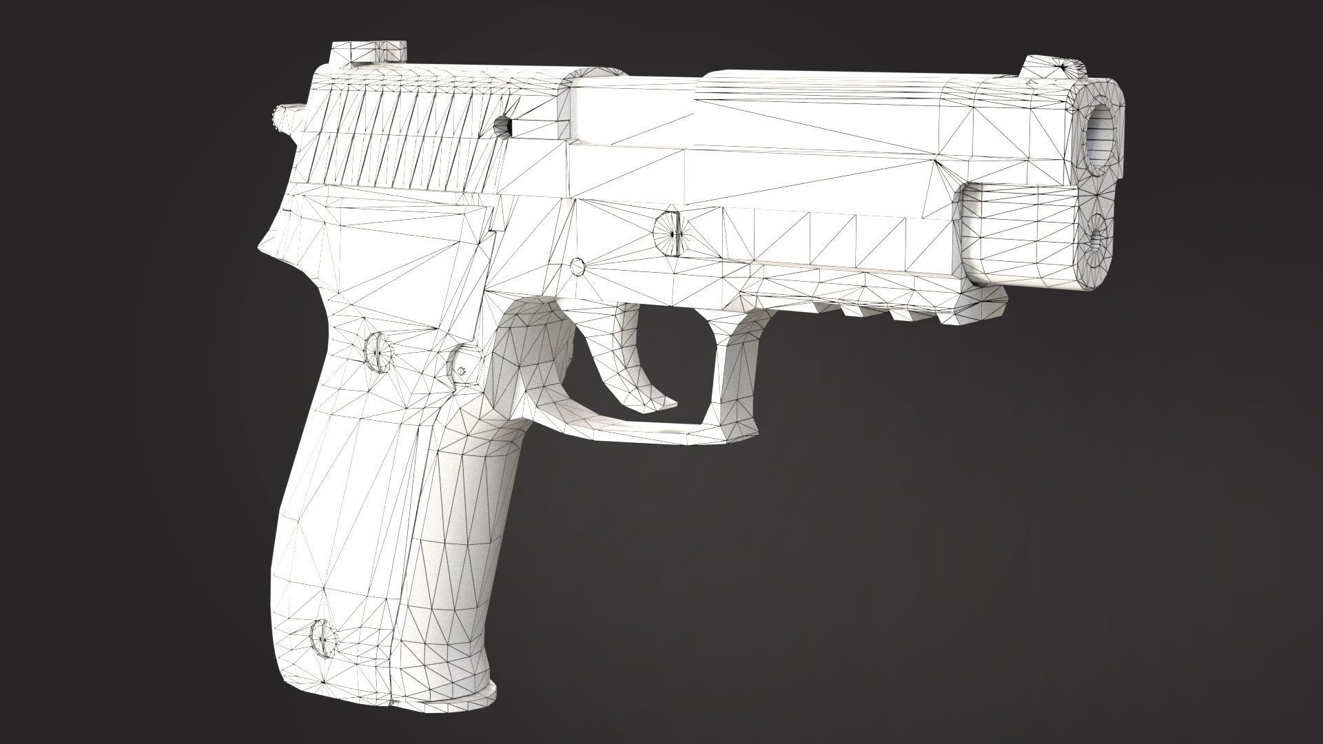 Sig Sauer P226 Low-poly 3D model_3