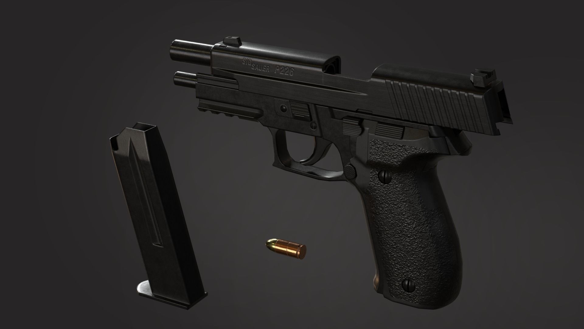 Sig Sauer P226 Low-poly 3D model_6