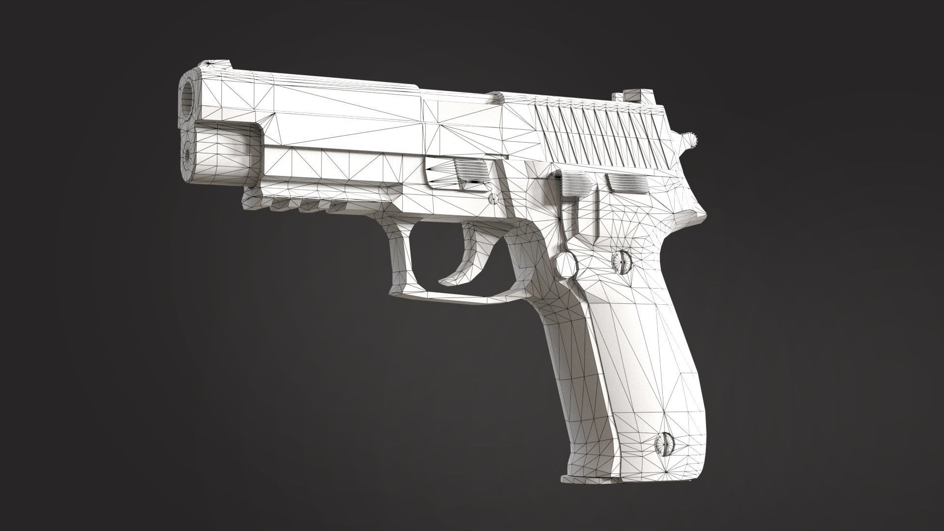 Sig Sauer P226 Low-poly 3D model_1