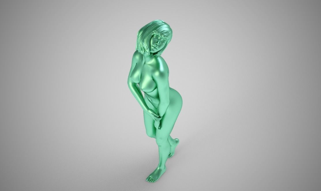 Delicate naked woman 3D print model_8