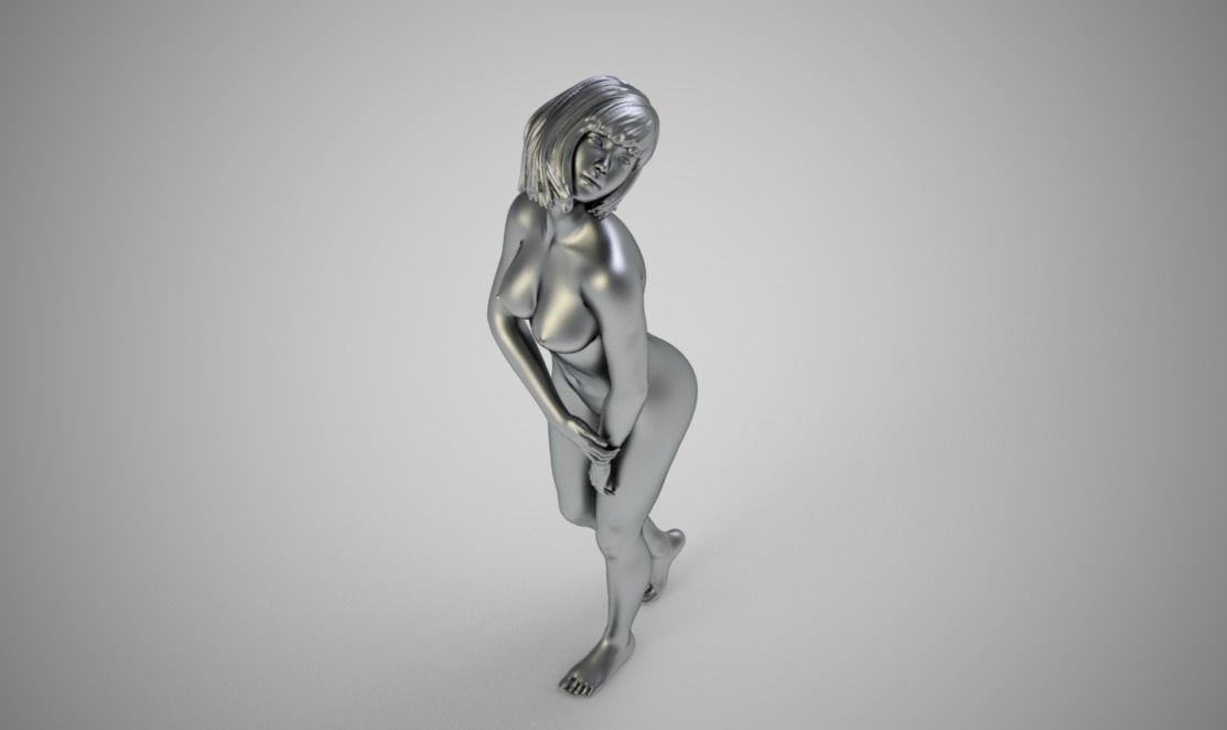 Delicate naked woman 3D print model_5