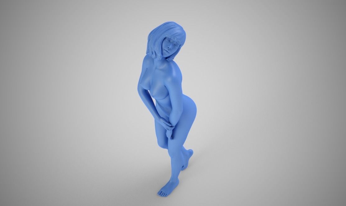 Delicate naked woman 3D print model_11