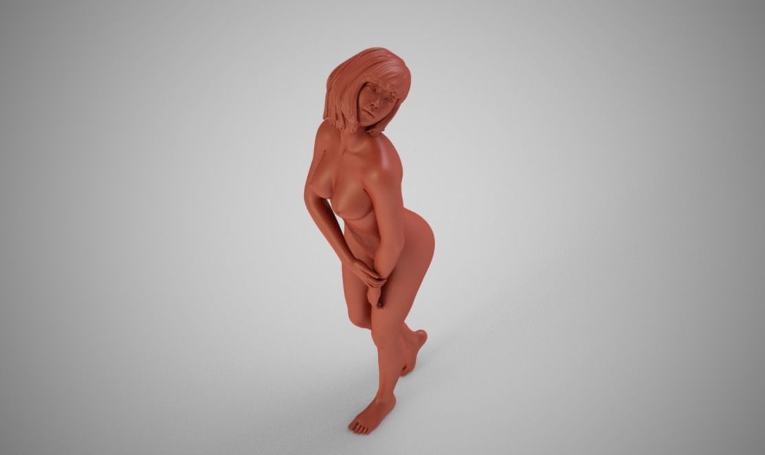 Delicate naked woman 3D print model_10