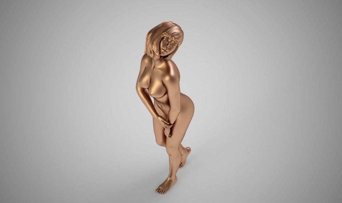 Delicate naked woman 3D print model_6