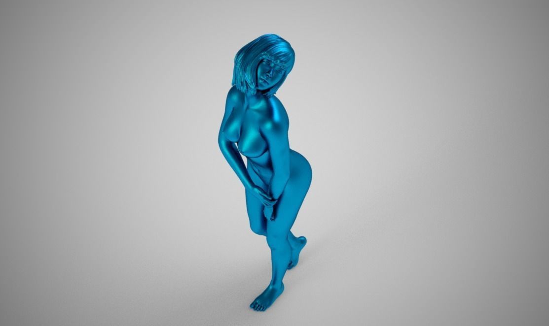 Delicate naked woman 3D print model_7