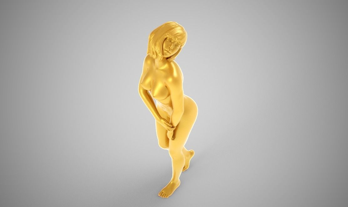 Delicate naked woman 3D print model_9