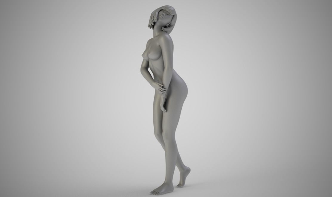 Delicate naked woman 3D print model_1