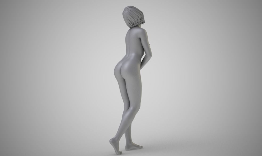 Delicate naked woman 3D print model_2