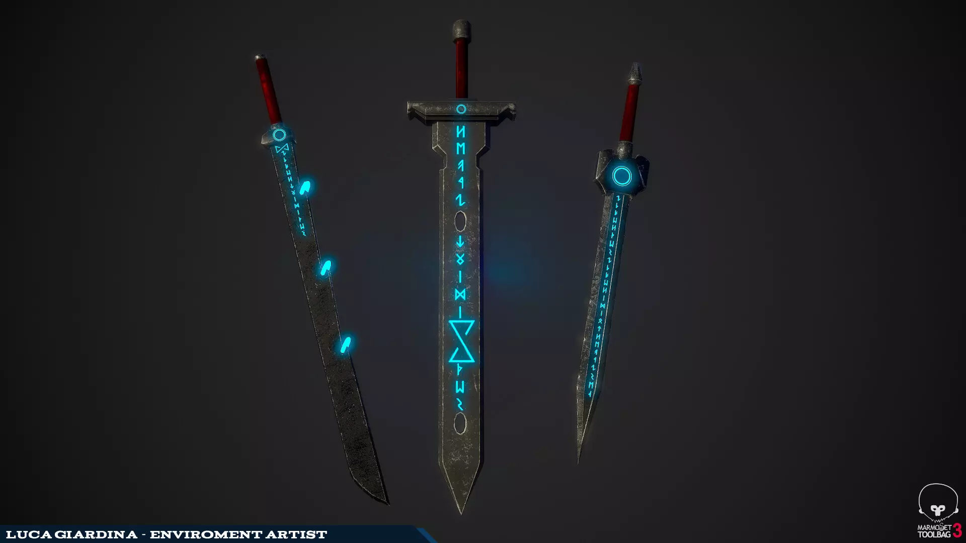 Fantasy Swords Low-poly 3D model_0