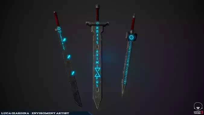 Fantasy Swords Low-poly 3D model