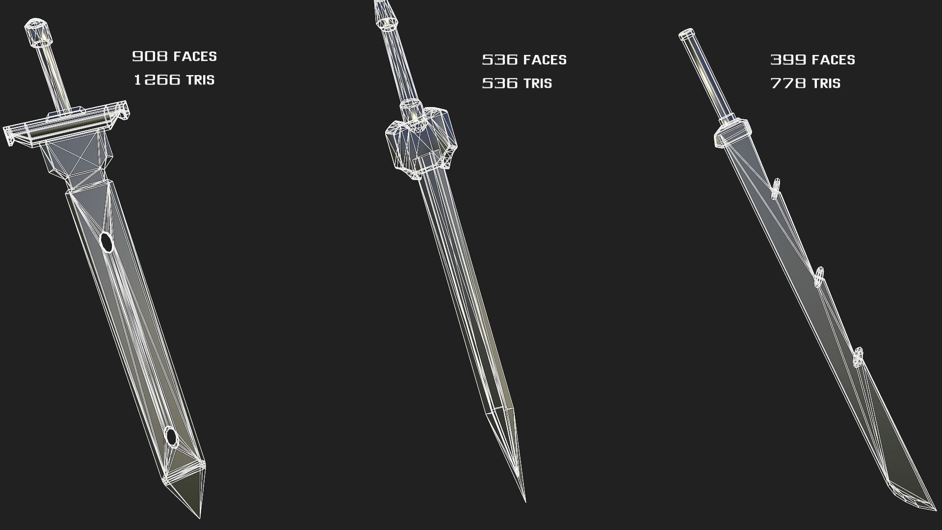 Fantasy Swords Low-poly 3D model_5