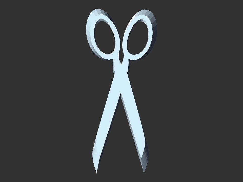 3D scissor shape 3D print model_3