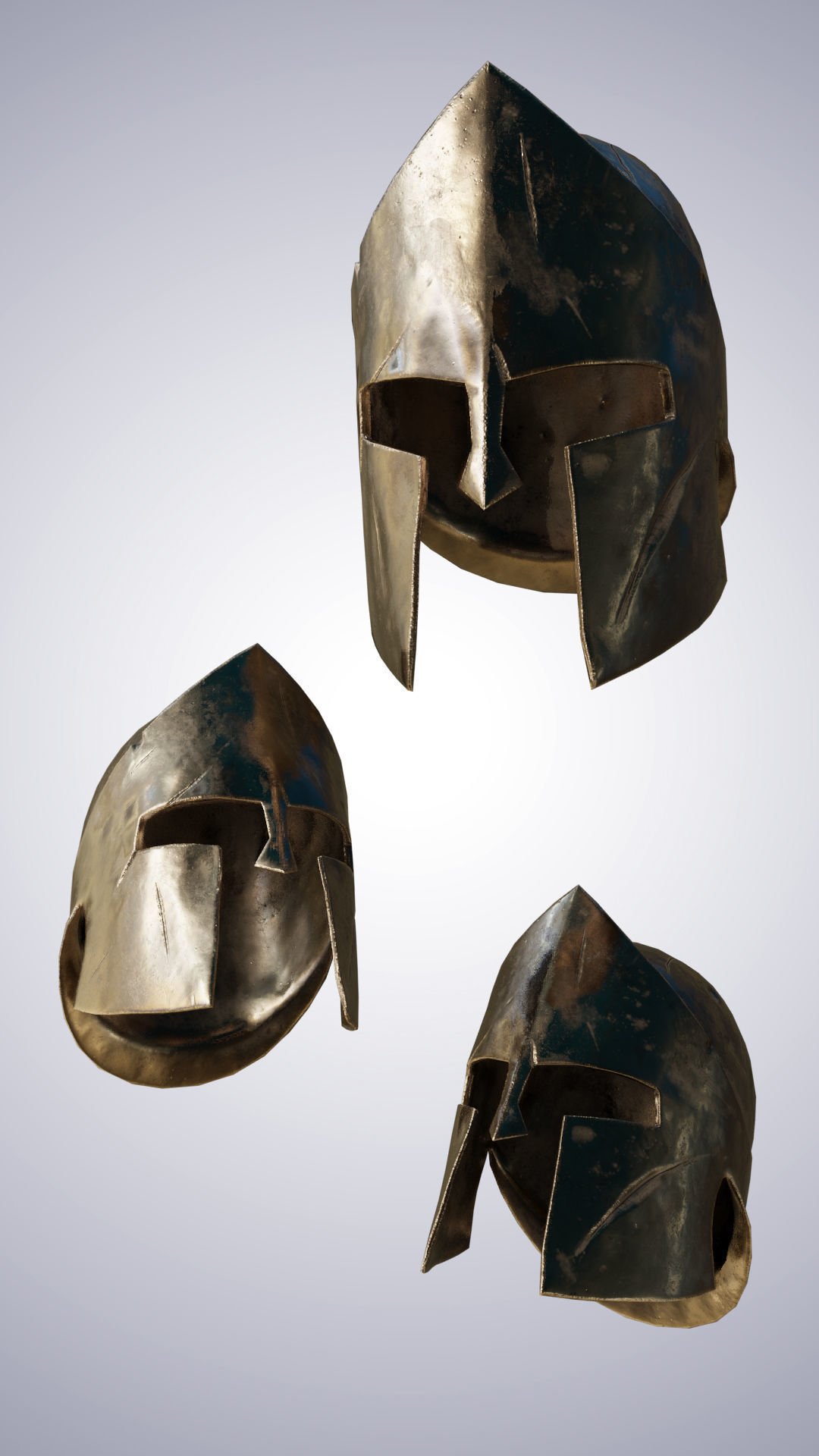 Greek helmet Low-poly 3D model_4