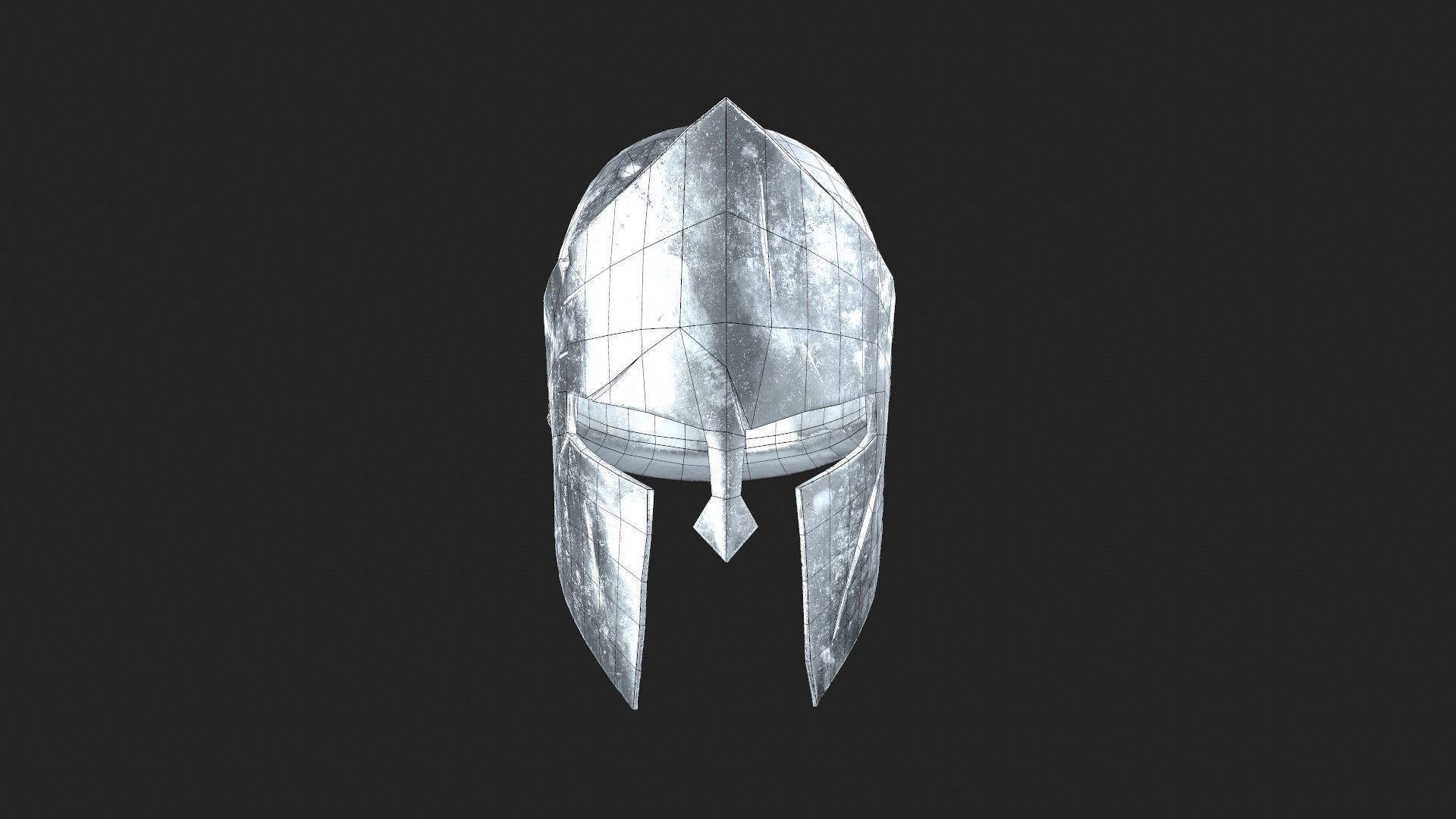 Greek helmet Low-poly 3D model_15