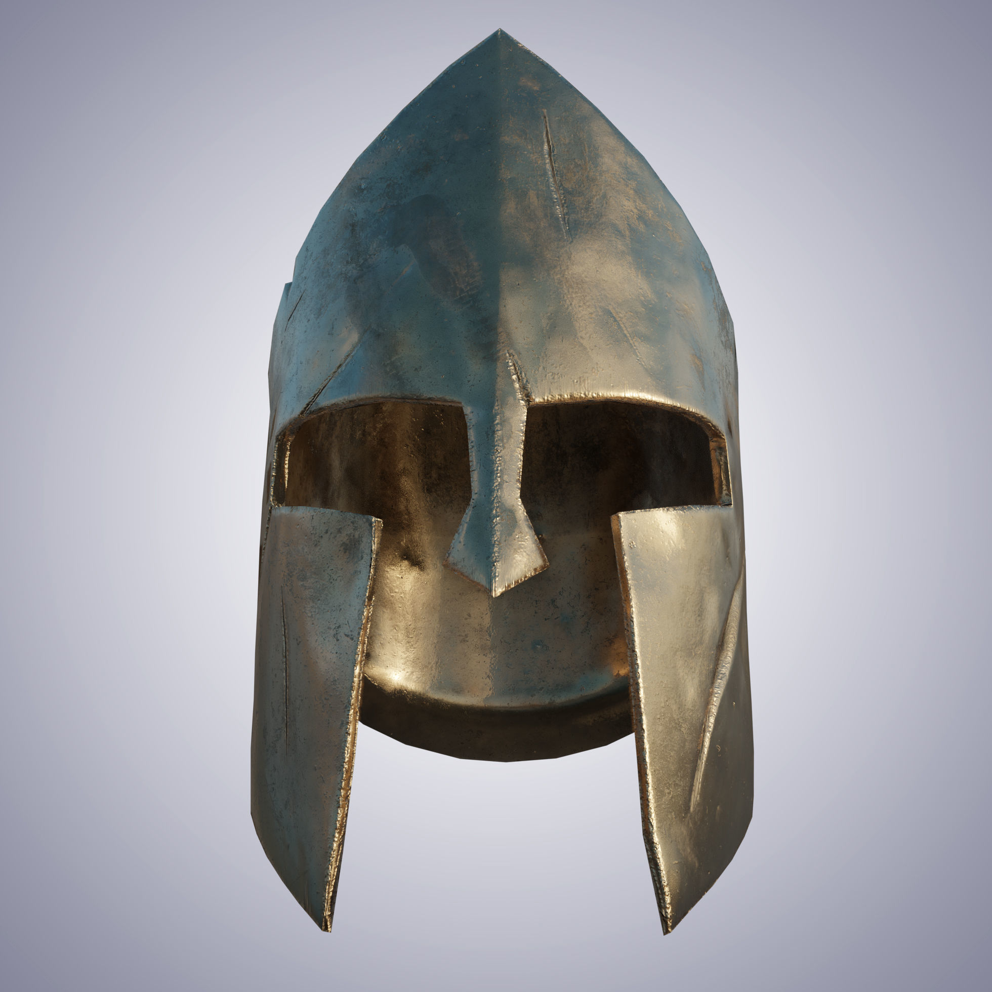 Greek helmet Low-poly 3D model_5