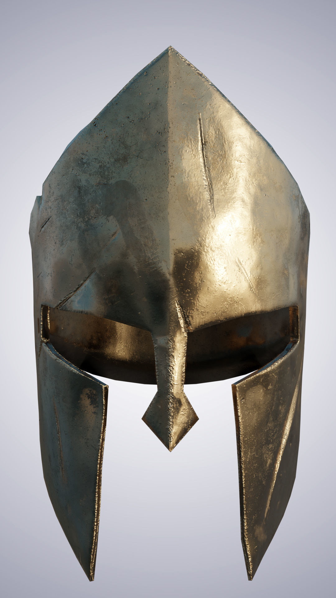 Greek helmet Low-poly 3D model_11
