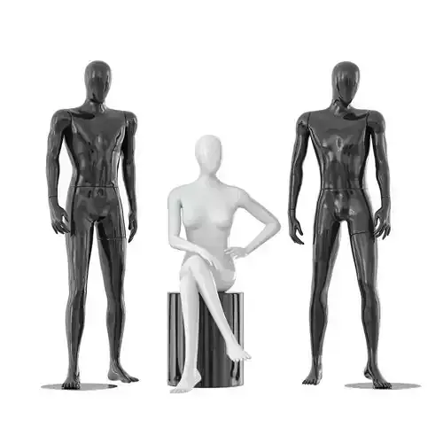 Two male and one female faceless mannequins 30