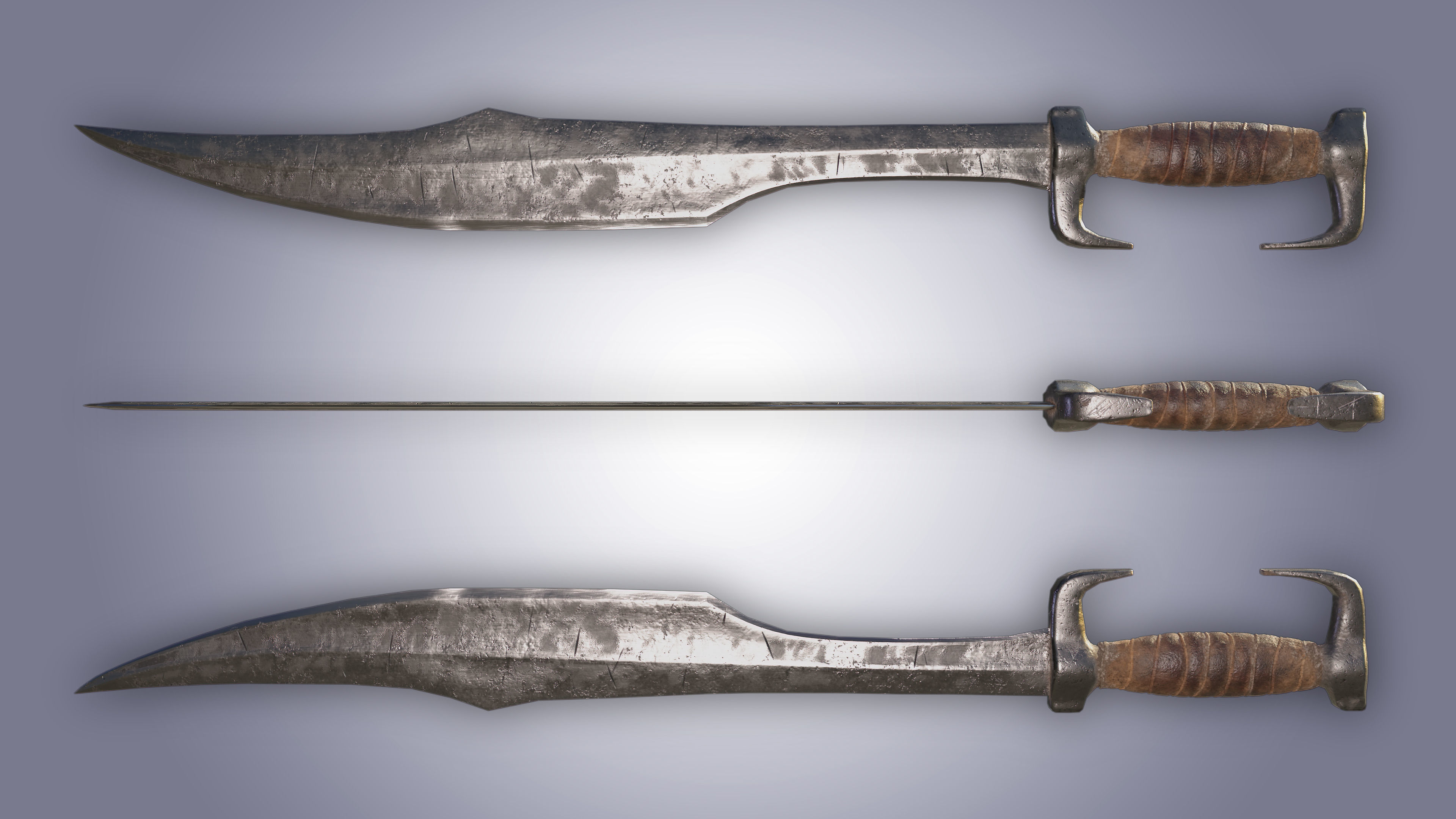 Spartan sword Low-poly 3D model_5
