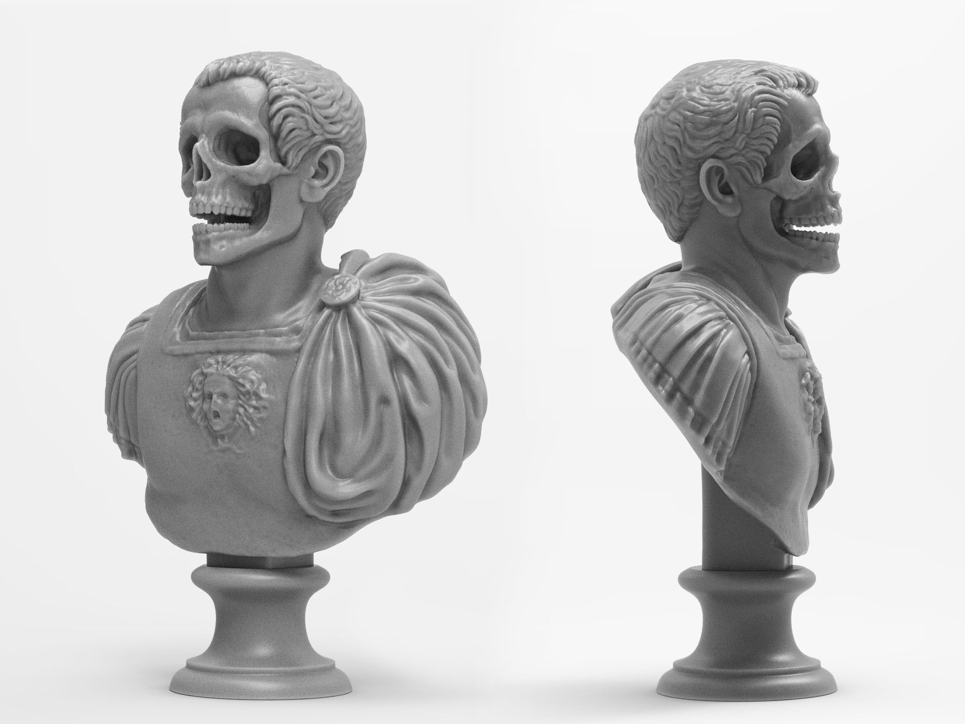 Caesar Skull Bust 3D print model_1