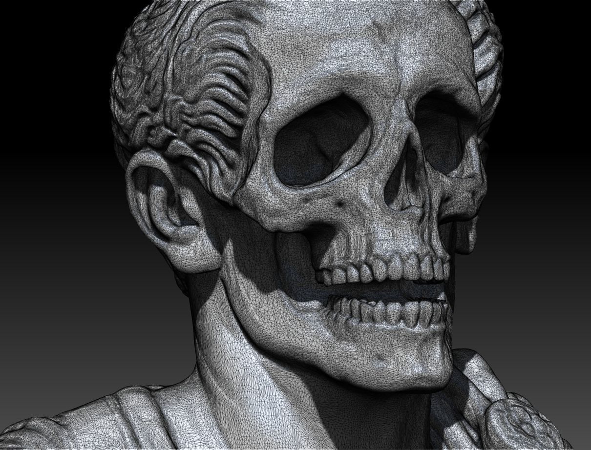 Caesar Skull Bust 3D print model_7