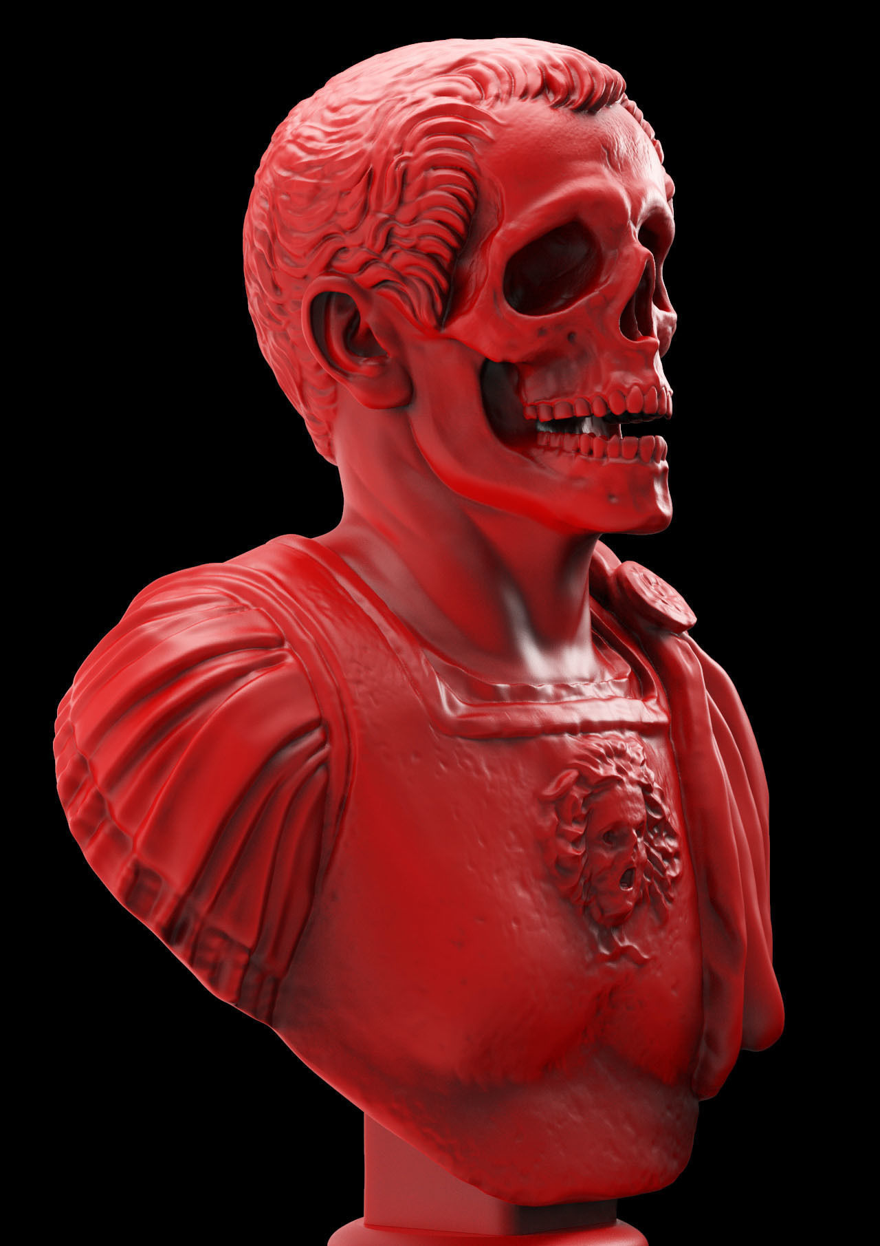Caesar Skull Bust 3D print model_3