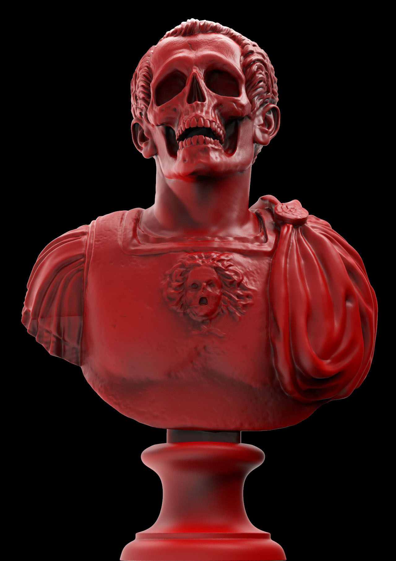 Caesar Skull Bust 3D print model_4