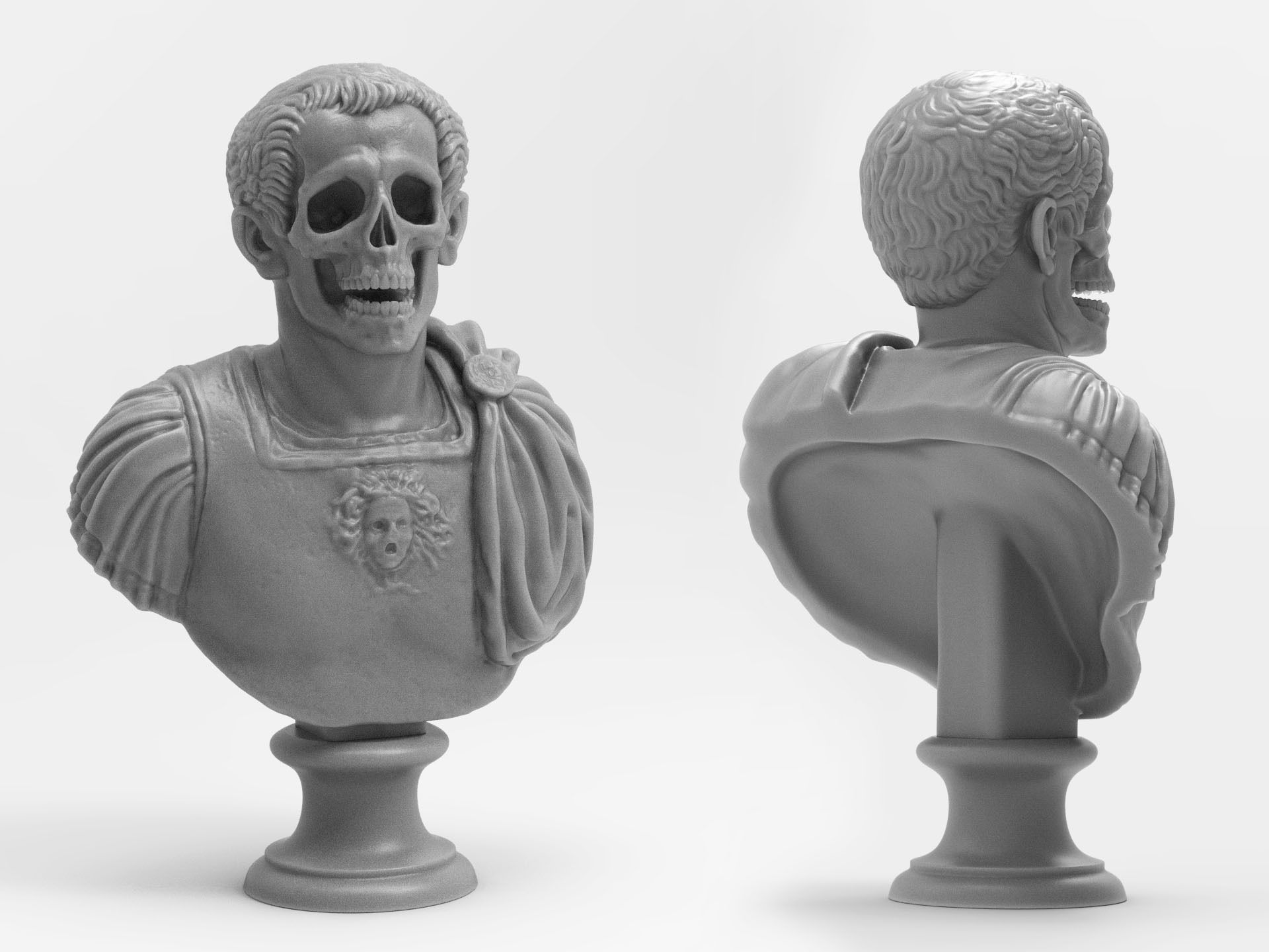 Caesar Skull Bust 3D print model_2