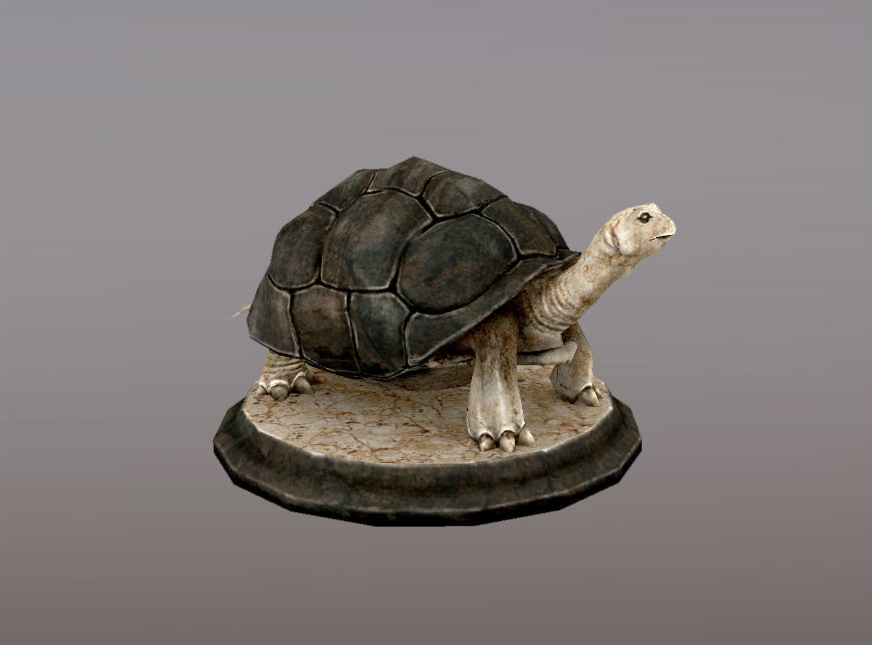 Statue Trutle Low-poly 3D model_1