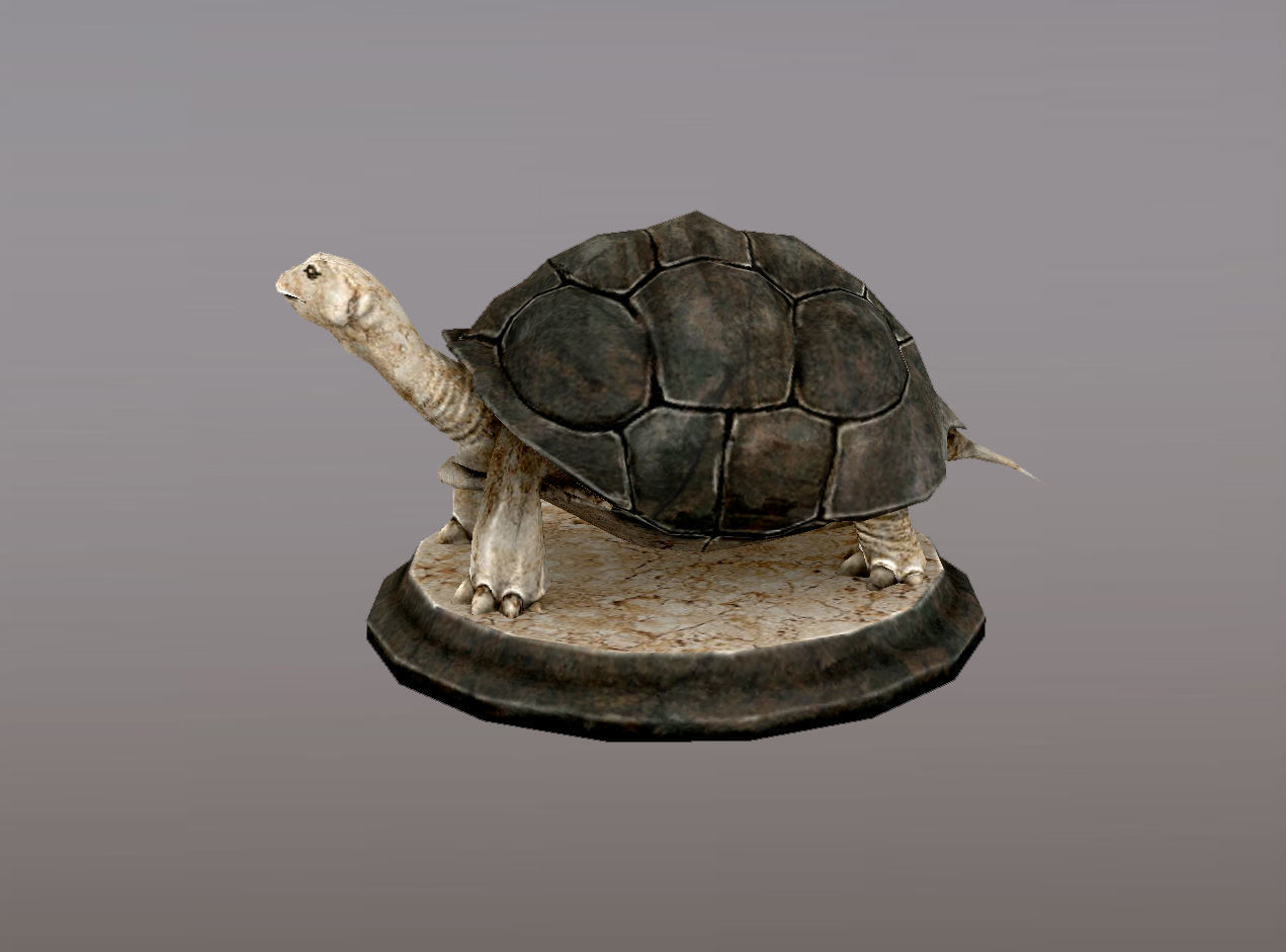 Statue Trutle Low-poly 3D model_3