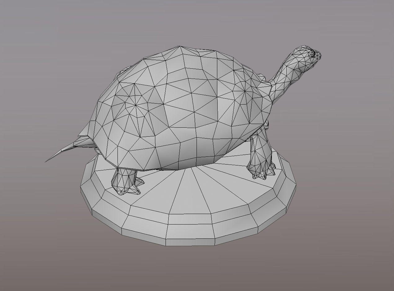 Statue Trutle Low-poly 3D model_5