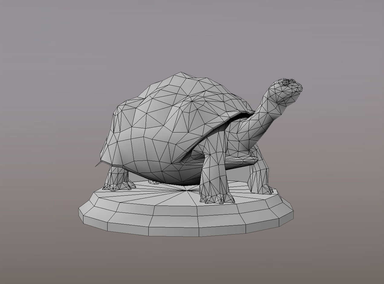 Statue Trutle Low-poly 3D model_6